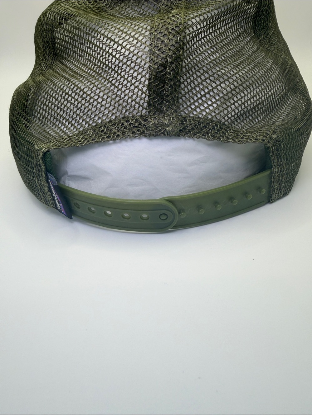 Patagonia P-6 Logo Trucker Hat in Yellow and Olive Green - Picture 7 of 10